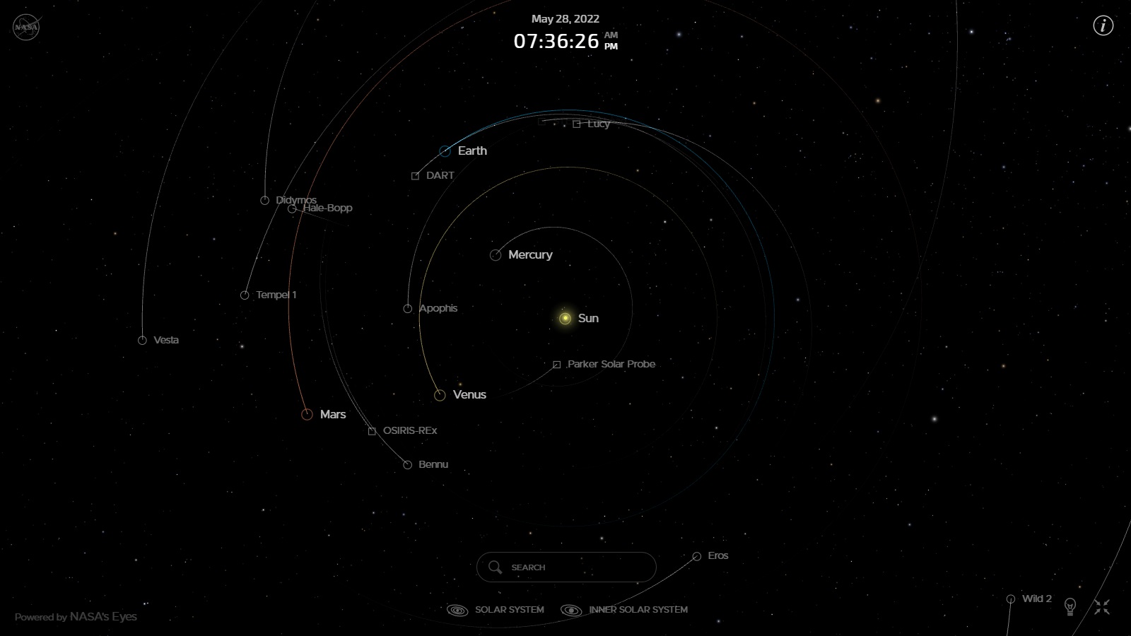 Hệ mặt trời thời gian thực Nasa
